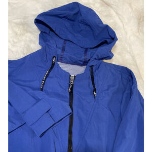 London Fog Mens Royal Blue Hooded Anorak Half Zip Windbreaker‎ Jacket Size M